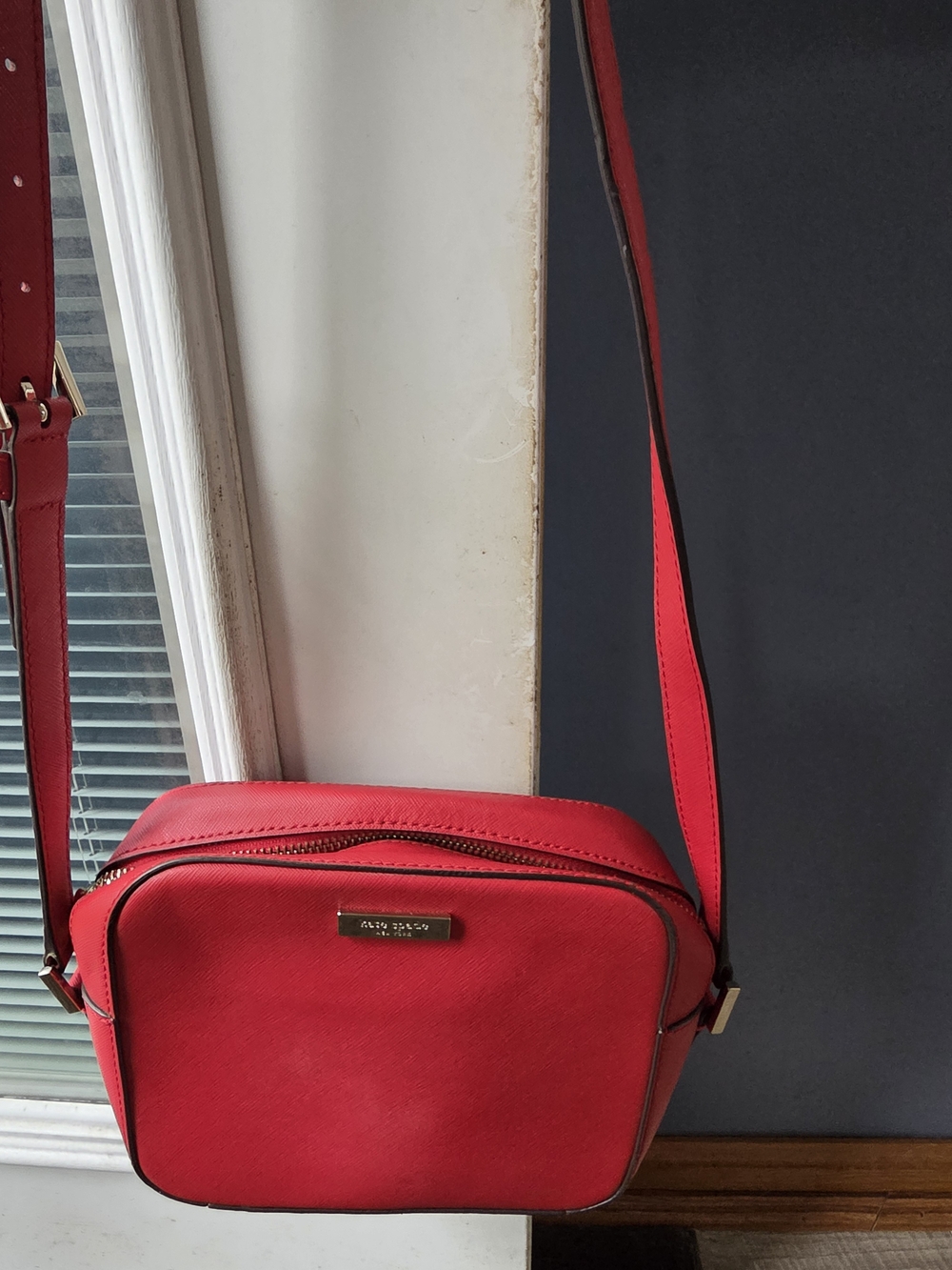 kate spade Red Saffiano Crossbody Camera Bag